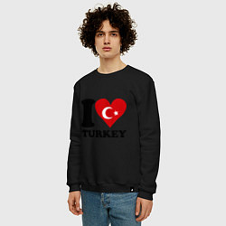 Свитшот хлопковый мужской I love turkey, цвет: черный — фото 2