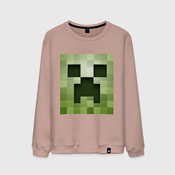Свитшот хлопковый мужской Мinecraft creeper, цвет: пыльно-розовый