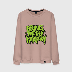 Свитшот хлопковый мужской Bring me the horizon, цвет: пыльно-розовый