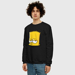 Свитшот хлопковый мужской Bart drowns, цвет: черный — фото 2