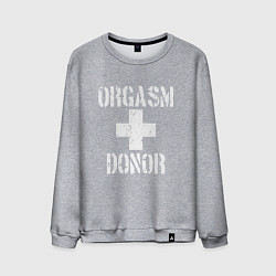 Свитшот хлопковый мужской Orgasm + donor, цвет: меланж