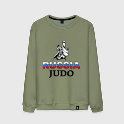 Свитшот хлопковый мужской Russia judo, цвет: авокадо