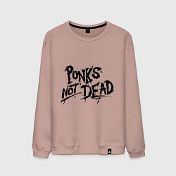 Свитшот хлопковый мужской Punks not dead, цвет: пыльно-розовый