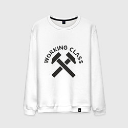 Свитшот хлопковый мужской Working class, цвет: белый