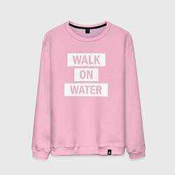 Свитшот хлопковый мужской 30 STM: Walk on water, цвет: светло-розовый
