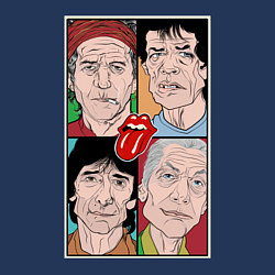 Свитшот хлопковый мужской Rolling Stones: Faces, цвет: тёмно-синий — фото 2