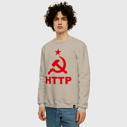 Свитшот хлопковый мужской HTTP СССР, цвет: миндальный — фото 2