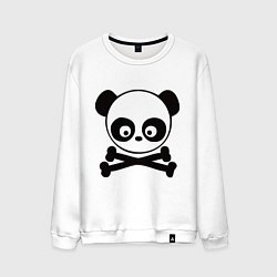 Свитшот хлопковый мужской Skull panda, цвет: белый