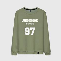 Свитшот хлопковый мужской Jungkook 97, цвет: авокадо