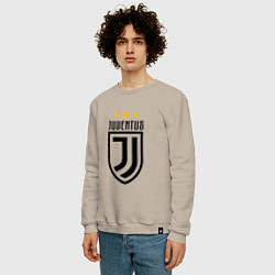 Свитшот хлопковый мужской Juventus FC: 3 stars, цвет: миндальный — фото 2