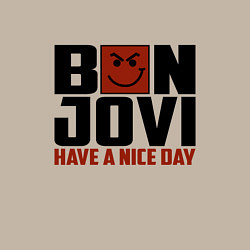 Свитшот хлопковый мужской Bon Jovi: Nice day, цвет: миндальный — фото 2