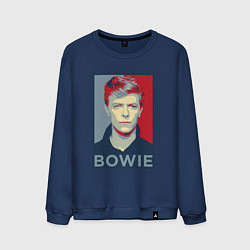 Свитшот хлопковый мужской Bowie Poster, цвет: тёмно-синий