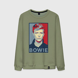 Свитшот хлопковый мужской Bowie Poster, цвет: авокадо
