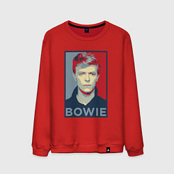 Свитшот хлопковый мужской Bowie Poster, цвет: красный