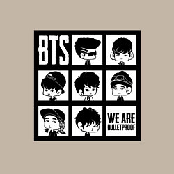 Свитшот хлопковый мужской BTS: We are bulletproof, цвет: миндальный — фото 2