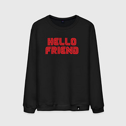 Свитшот хлопковый мужской Hello Friend, цвет: черный