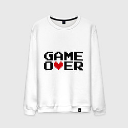 Свитшот хлопковый мужской Game over 8 bit, цвет: белый