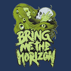 Свитшот хлопковый мужской Bring Me The Horizon: Green Girl, цвет: тёмно-синий — фото 2