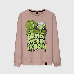 Свитшот хлопковый мужской Bring Me The Horizon: Green Girl, цвет: пыльно-розовый