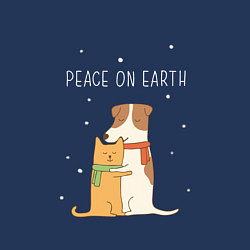 Свитшот хлопковый мужской Peace on earth, цвет: тёмно-синий — фото 2