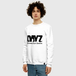 Свитшот хлопковый мужской DayZ: Slay Survive, цвет: белый — фото 2