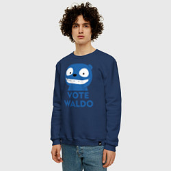 Свитшот хлопковый мужской Vote Waldo, цвет: тёмно-синий — фото 2