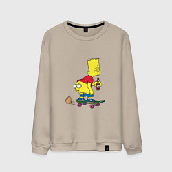Свитшот хлопковый мужской Bart Simpson, цвет: миндальный