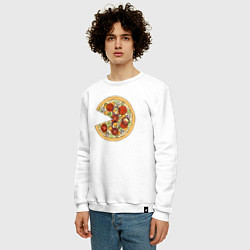 Свитшот хлопковый мужской Её пицца, цвет: белый — фото 2