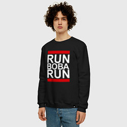 Свитшот хлопковый мужской Run Вова Run, цвет: черный — фото 2