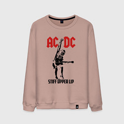 Свитшот хлопковый мужской AC/DC: Stiff Upper Lip, цвет: пыльно-розовый