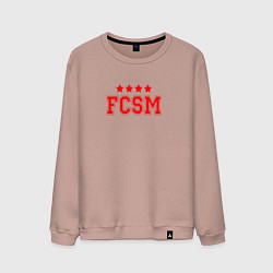 Свитшот хлопковый мужской FCSM Club, цвет: пыльно-розовый