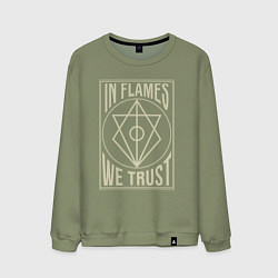 Свитшот хлопковый мужской In Flames: We Trust, цвет: авокадо