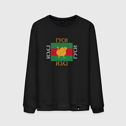 Свитшот хлопковый мужской Модный гусь, цвет: черный