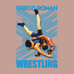 Свитшот хлопковый мужской Greco-roman wrestling, цвет: пыльно-розовый — фото 2