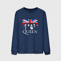 Свитшот хлопковый мужской Queen UK, цвет: тёмно-синий