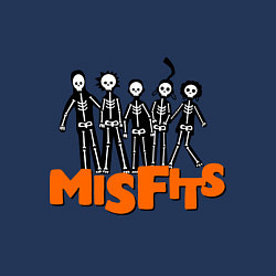 Свитшот хлопковый мужской Misfits Skeletons, цвет: тёмно-синий — фото 2