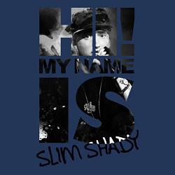 Свитшот хлопковый мужской My name is slim shady, цвет: тёмно-синий — фото 2