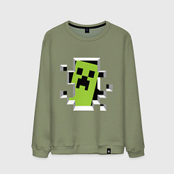 Свитшот хлопковый мужской Crash Minecraft, цвет: авокадо