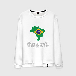 Свитшот хлопковый мужской Brazil Country, цвет: белый