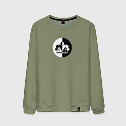 Свитшот хлопковый мужской Street Workout Инь Янь, цвет: авокадо