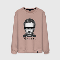 Свитшот хлопковый мужской Everyboy Lies, цвет: пыльно-розовый