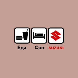 Свитшот хлопковый мужской Главное в жизни – еда, сон , suzuki, цвет: пыльно-розовый — фото 2