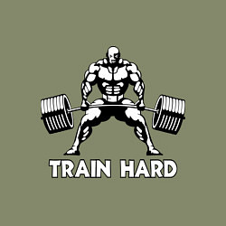 Свитшот хлопковый мужской Train hard тренируйся усердно, цвет: авокадо — фото 2