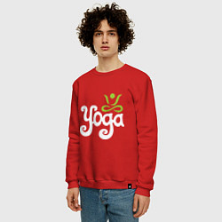 Свитшот хлопковый мужской Yoga, цвет: красный — фото 2