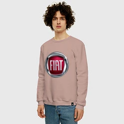 Свитшот хлопковый мужской FIAT logo, цвет: пыльно-розовый — фото 2