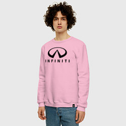 Свитшот хлопковый мужской Infiniti logo, цвет: светло-розовый — фото 2