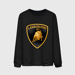 Свитшот хлопковый мужской Lamborghini logo, цвет: черный
