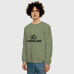 Свитшот хлопковый мужской Lexus logo, цвет: авокадо — фото 2