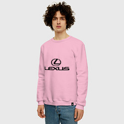 Свитшот хлопковый мужской Lexus logo, цвет: светло-розовый — фото 2
