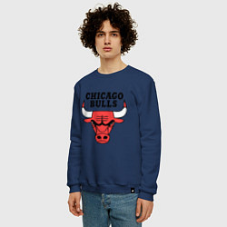 Свитшот хлопковый мужской Chicago Bulls, цвет: тёмно-синий — фото 2